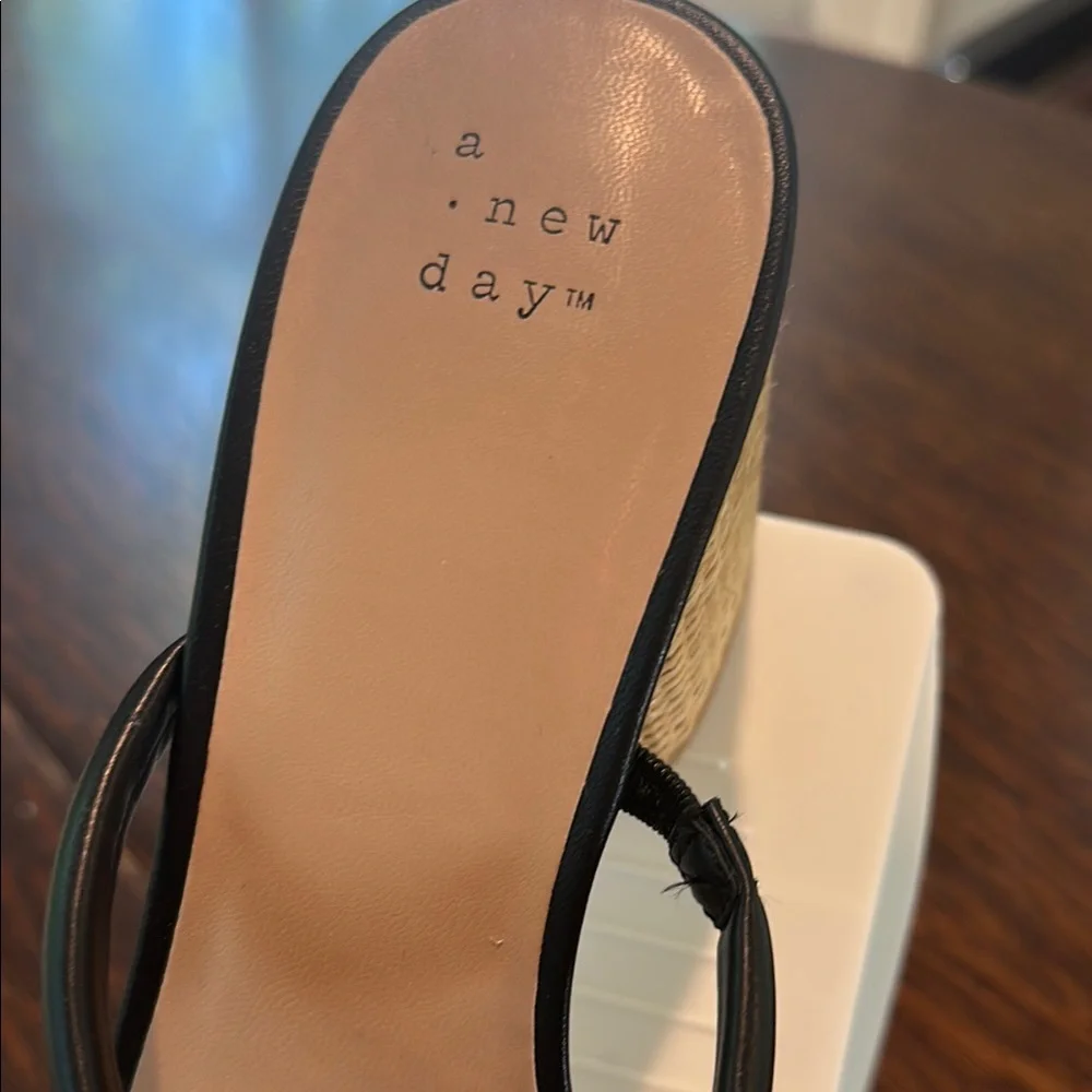 Black Strappy Heeled Sandals by A new day